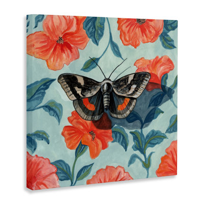 Papillon universitaire sur toile florale, design par Kate Jarvik Birch