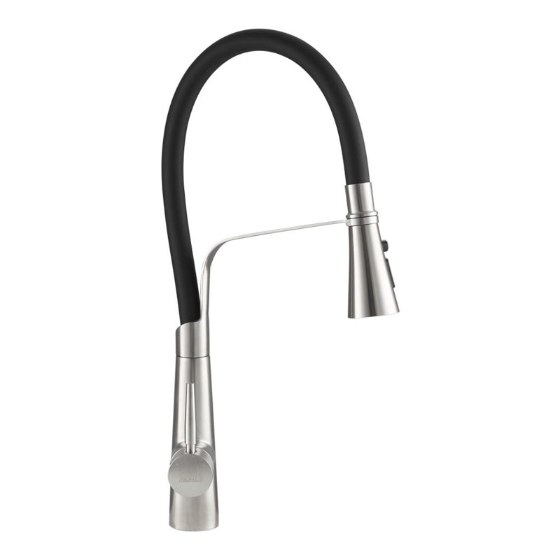 Happy Larry Ashburton Pull Down Kitchen Faucet, Matte Black/Chrome