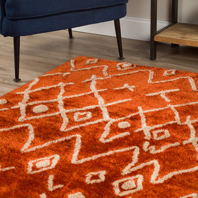 Addison Calabar Transitional Abstract Diamond Rust 5’ X 7’6" Area Rug, Rectangle 3'6" x 5'6"