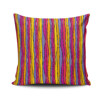 Coussin carré doux et confortable Cecilya, 17,3 x 17,3 pouces, 50% coton / 50% polyester | Lavable à la machine à 104 ° F, repassable, rembourrage en silicone, fermeture à glissière dissimulée | Parfait pour la décoration intérieure, le confort et le style