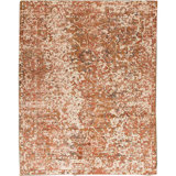 Oriental Area Rug in Rust/Light Gray