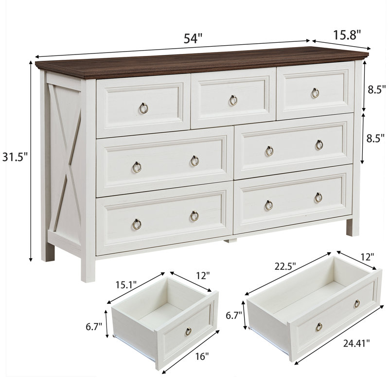 Commode blanche à 7 tiroirs 7 tiroirs à assembler