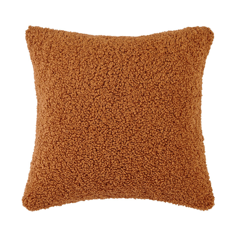 Caramel Soft Plush Feather Filled Square Throw Pillow