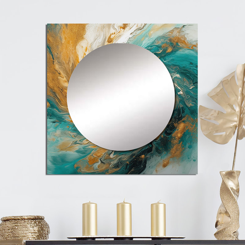Golden Ocean Spiral Waves Peinture I, 23 po x 23 po