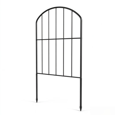 Multi-Use Animal Barrier Fence 27ft L x 24in H Black Metal No-Dig Stake-In Garden Border for Dogs Flower Bed 25(-Pack)