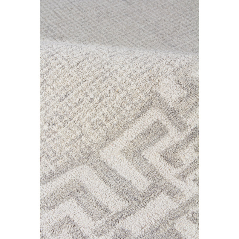 Caprice Oriental Handmade Wool Aqua Area Rug, Silver/Ivory, Rectangle 9' x 12'