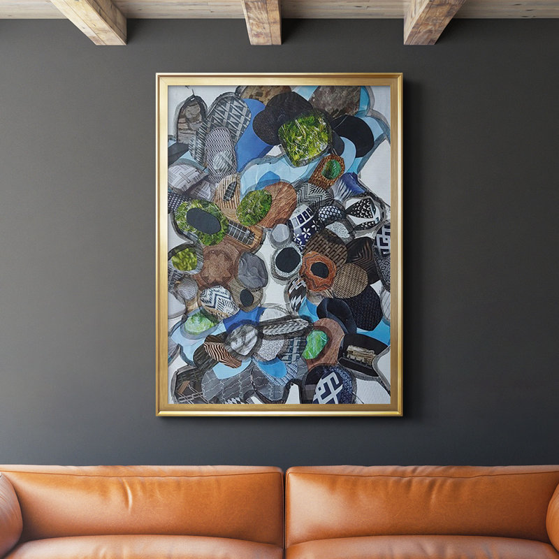 «Catalina Island Blue Glass», reproduction encadrée de qualité supérieure - prête à être accrochée, H 42,5 po x l 30,5 po, Or