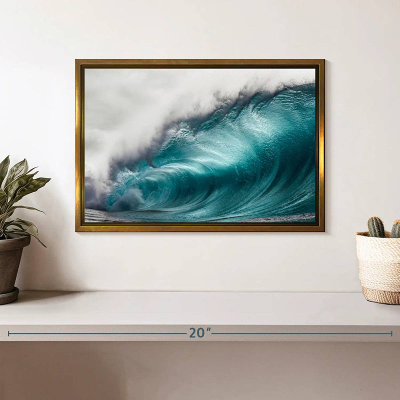 Mammoth Wave, 13 po x 9 po, Cadre flottant doré