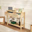 Console en rotin avec 2 tiroirs de rangement et porte coulissante en rotin naturel