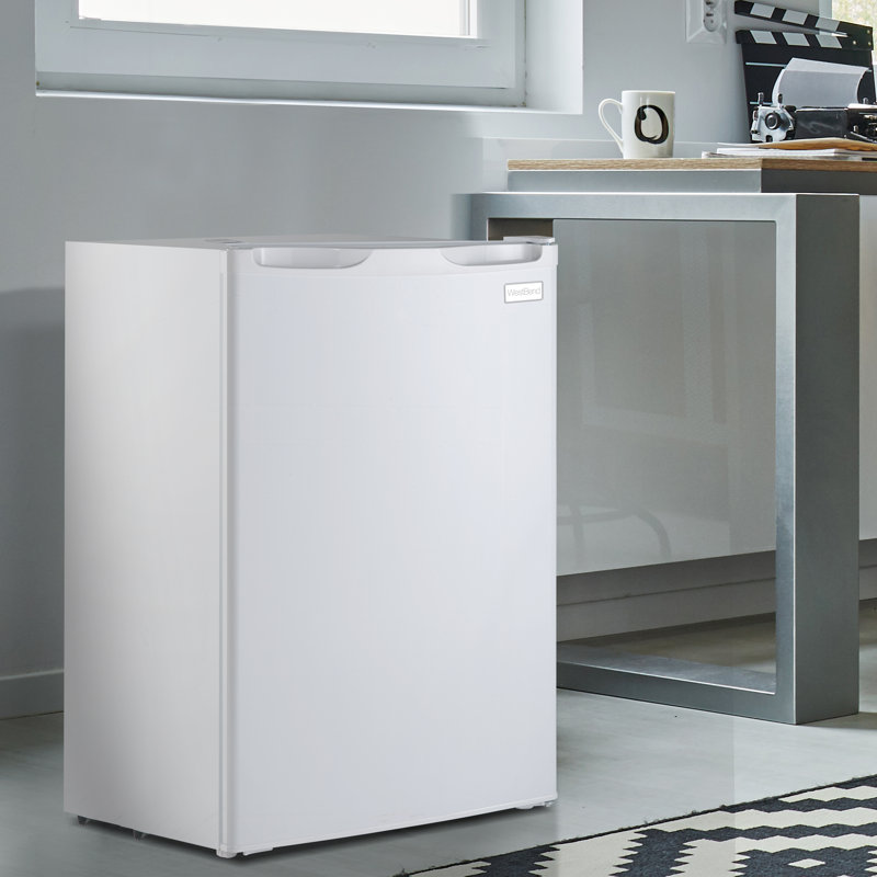 Compact White Energy Star Mini Fridge with Adjustable Shelves