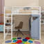 Lit mezzanine double en métal avec bureau, tablettes, prise de courant, lumière DEL et garde-robe-1277106971-1277106970