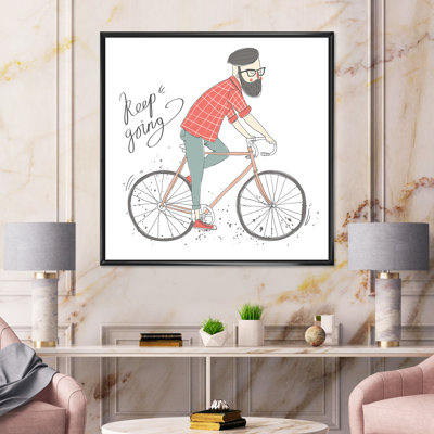 " Hipster Man On A Bicycle "