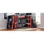 Lits jumeaux en forme de L avec rangement, structure mezzanine en MDF, salle de jeux moderne-1052256087