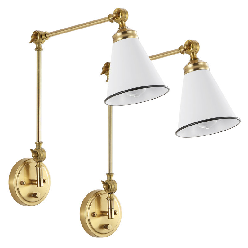 Cessna 2 - Light Swing Arm Wall Sconces, Gold, Gold