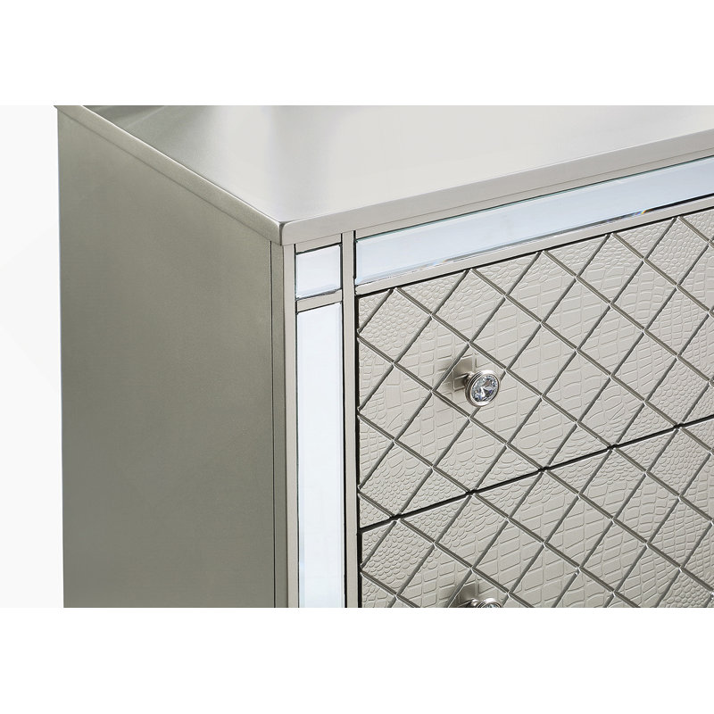 Commode de chambre à coucher 1 tiroir 5 pièces Glam