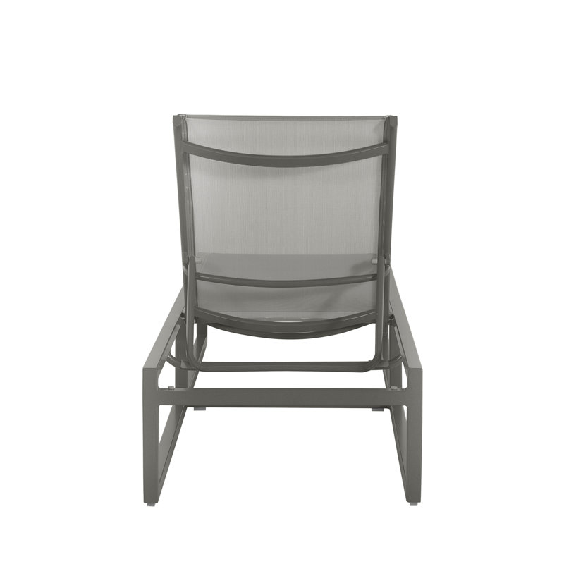 Serenata 76" Long Reclining Single Chaise, Gray/Gray Sling