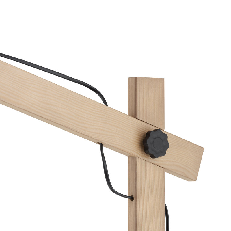 Lampe sur pied Ilene, Naturel, Noir