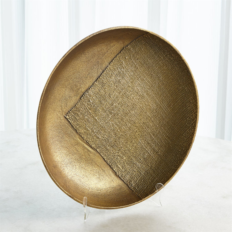 Linen Round Tray-Brass-Sm