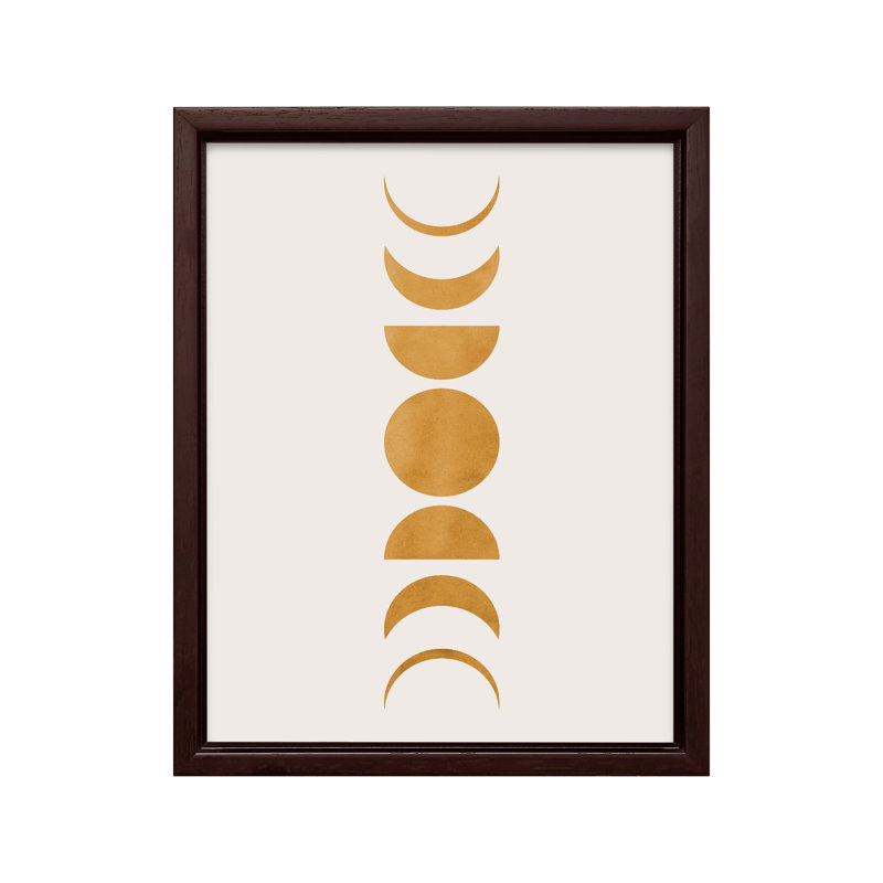 Phases de la lune no 1, Canevas, H 12 po x l 16 po, Brown Framed