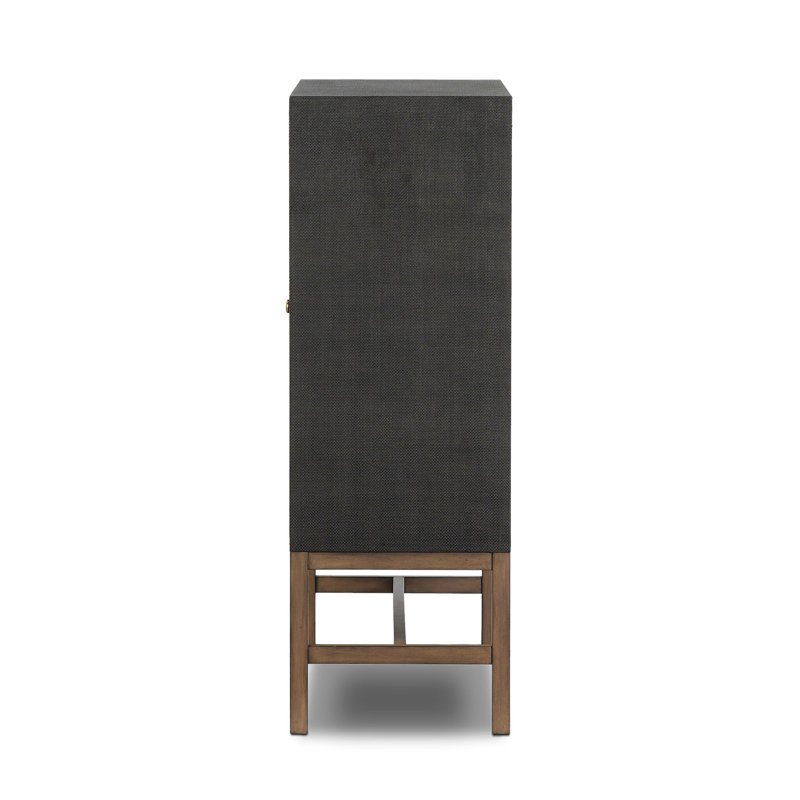 Fiona Bar Cabinet, Black Raffia