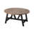 Johana Rustic Farmhouse Coffee Table with Geometric Base, Round French Country Accent Table
