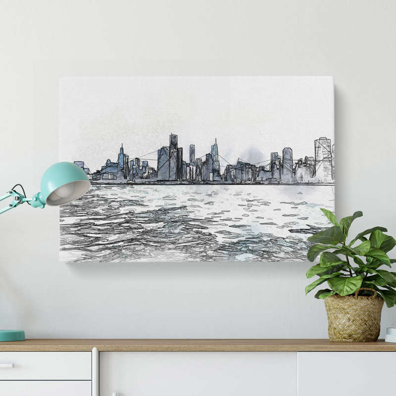 Cloudy Day in Chicago Illinois in Abstract - Wrapped Canvas, 40cm H x 60cm W x 3cm D