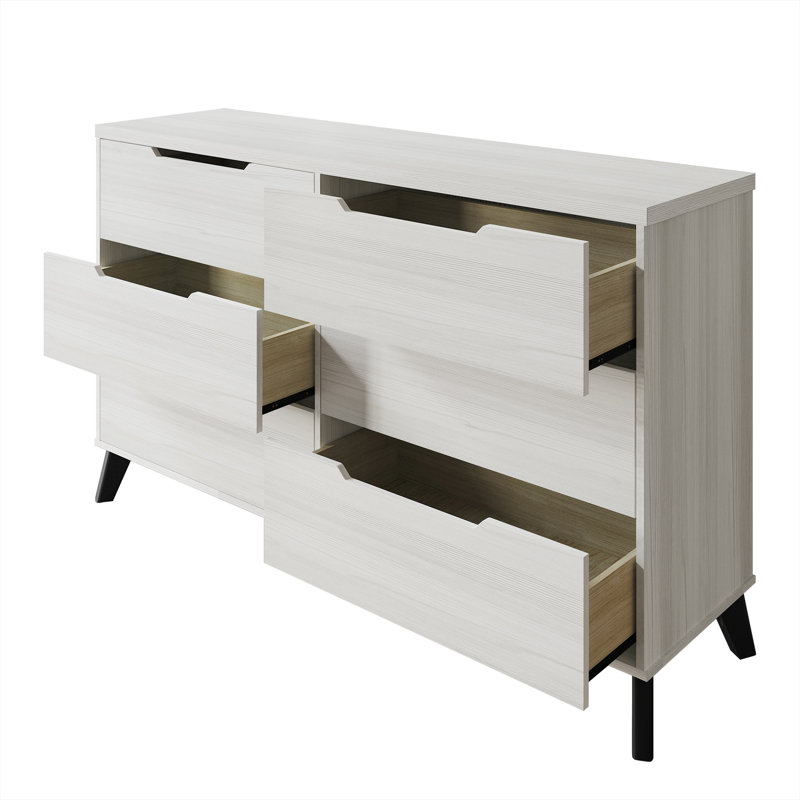 Ihor 58.46'' W 6 - Drawer Dresser, Light Gray