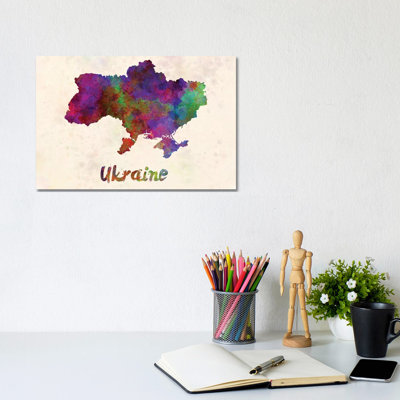 Ukraine In Watercolour by Paul Rommer - Wrapped Canvas Painting