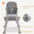 8 in 1 Baby High Chair, Coverts to Dining Booster Seat, Removable Tray & Double Seat Cover, Easy to Wipe-634267992-634267993