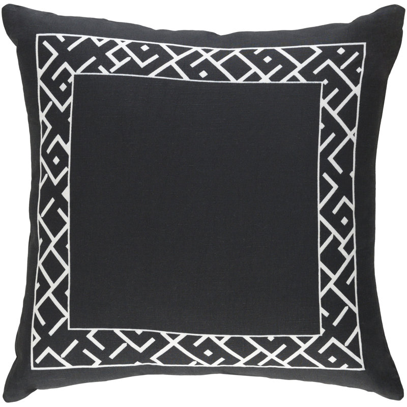Coussin décoratif éthiopien 18 "Éthiopie, Noir / Blanc, Housse de coussin seulement - sans insert
