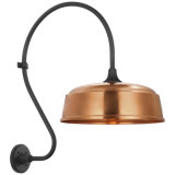 Thomas O'Brien, "Academy 18" Larrabee Barn Light in Matte Black with 16" White Rockhouse Shade