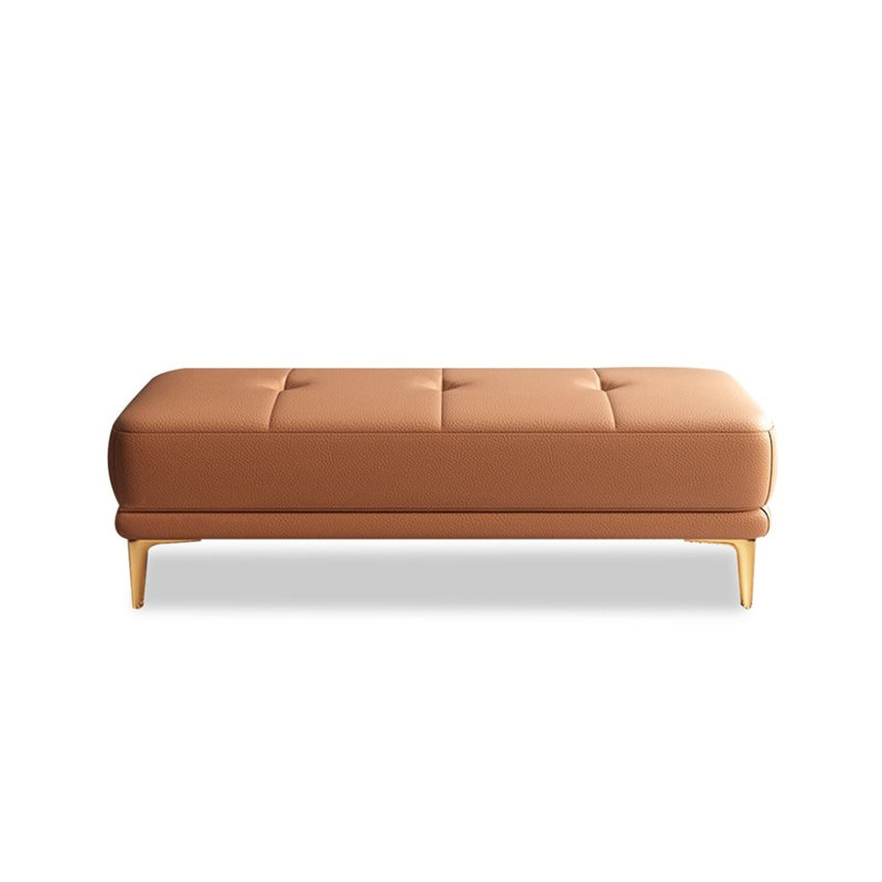 Banc rembourré orange, H 16,93 po x l 47,24 po x P 15,75 po