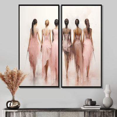 Pink Dance Quiet Ensemble - Large Dance Wall Art Set Of 2