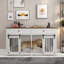 Grande cage double pour chien avec 2 tiroirs, séparateur central amovible, porte coulissante et tube en fer