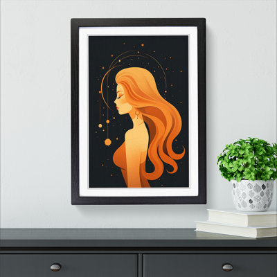 XYZ-FRM-V1223-1670 Virgo Zodiac Minimalism - Single Picture Frame Print on Wood