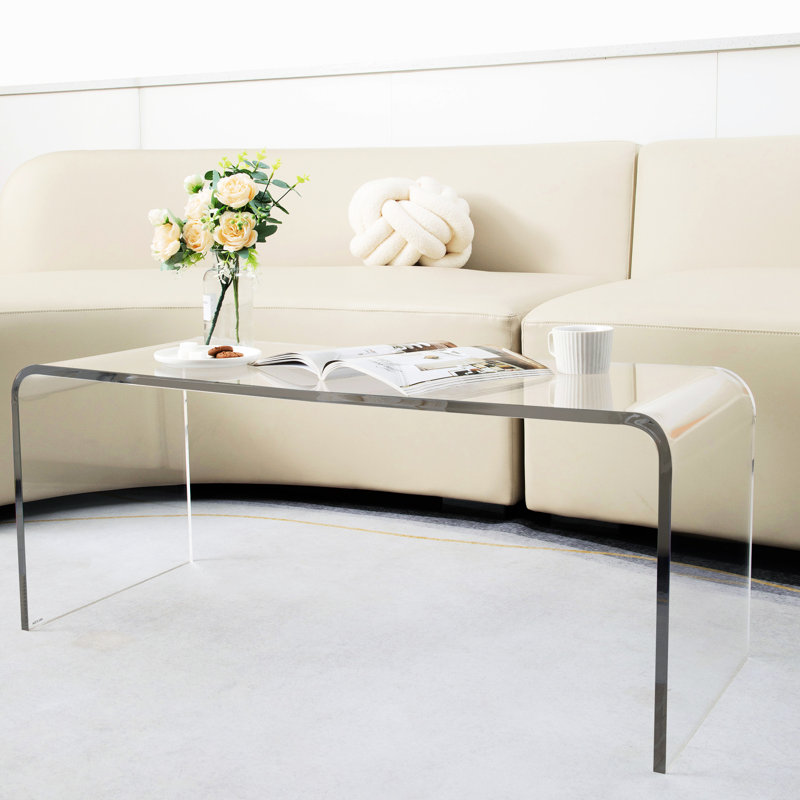 Table d'appoint en acrylique transparent avec chute d'eau - Utile 15,79 po Option grand espace