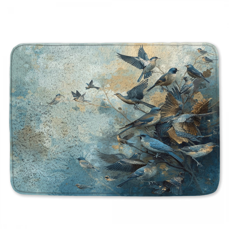 Tapis de bain Blue Birds In Flight, 24 po L x 17 po L