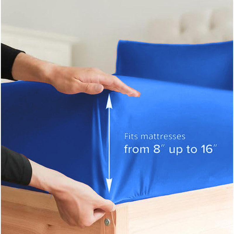  Ensemble de draps en rayonne de bambou 4 pièces Premium Luxury, Ensemble de draps pour lit simple avec deux taies 
