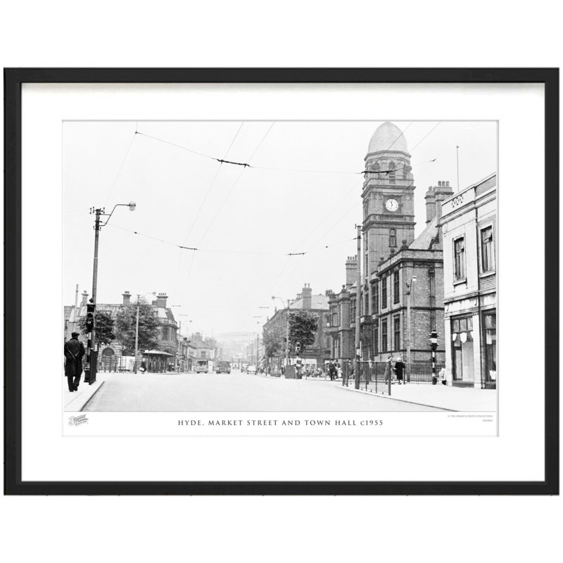 Hyde, Market Street And Town Hall C1955 by Francis Frith - Single Picture Frame Print, 60cm H x 80cm W x 2.3cm D