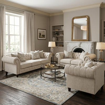 Ensemble de canapé à accoudoirs roulés Eastridge Chesterfield