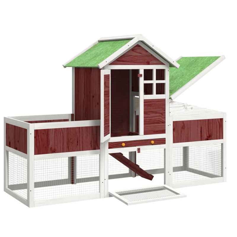 Lakeville Rabbit Hutch, Mocha/White/Green