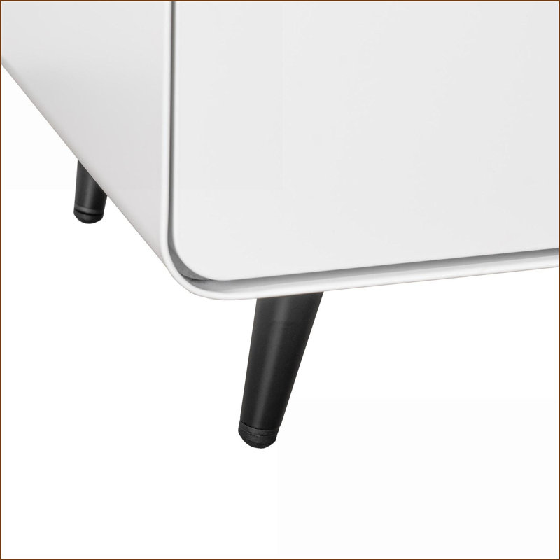 Modern Steel Nightstand with 3 Drawers, Easy Assembly Bedroom Storage