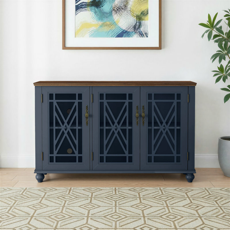 Anadia Accent Cabinet, Walnut/Navy