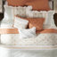 Édredon 9 pièces grand corail - tissu de coton, édredon, 2 taies décoratives, coussins décoratifs Euro 3, coton doux plissé aube, détails, literie