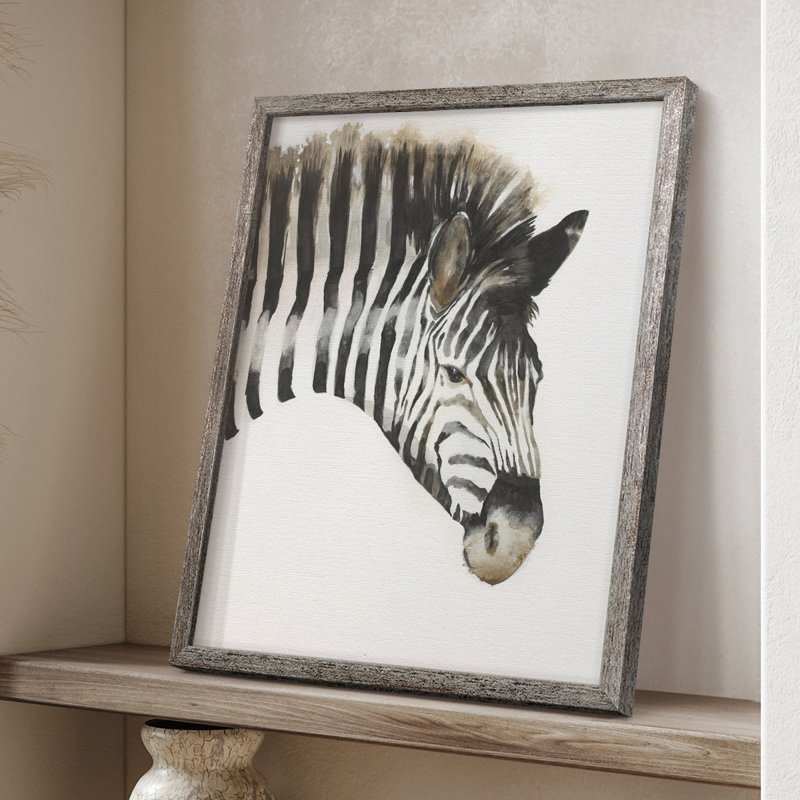 Zebra Stripes Framed Print - Solid Wood, 15" H x 12" W