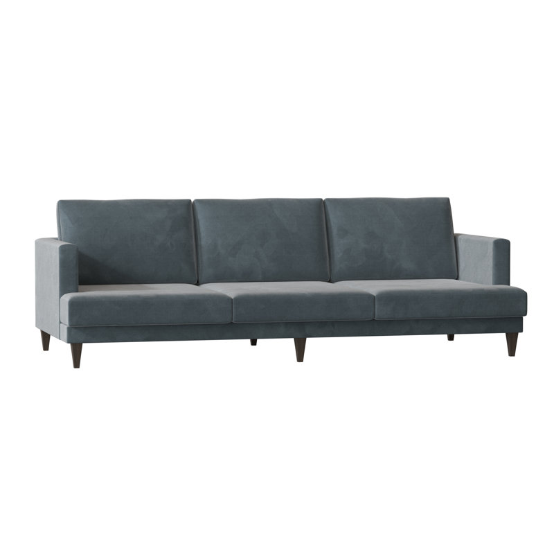 Carol Sofa, Bella Black Performance Velvet, Brown Mahogany