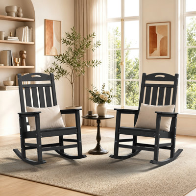 HDPE Rocking Adirondack Chair Set, Suitable for Both Indoor and Outdoor Use