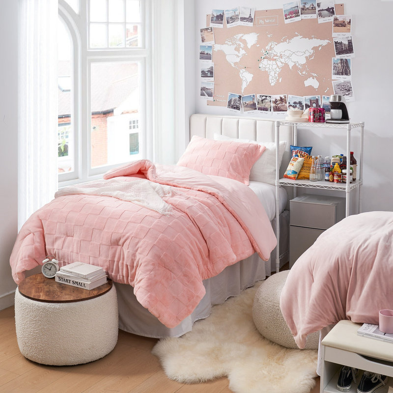 Better Than Anaesthesia - Coma Inducer Oversized Comforter Set, Édredon simple extra long + 1 taie décorative st, Rose