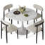 Ensemble de table de salle à manger 5 pièces 35,4 "Mid-Century, ensemble de table de salle à manger pour 4 personnes et 4 chaises rembourrées en tissu Boucle-642709023