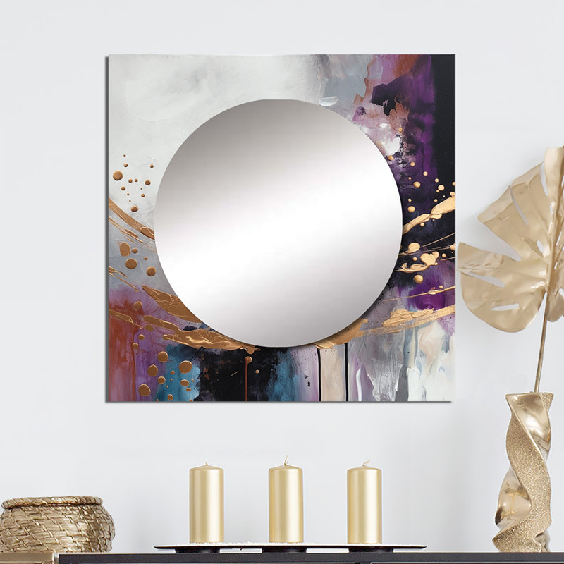 Shimizu - Abstract Marble Large Square Mirror Wall Decor For Bedroom, 36" x 36"